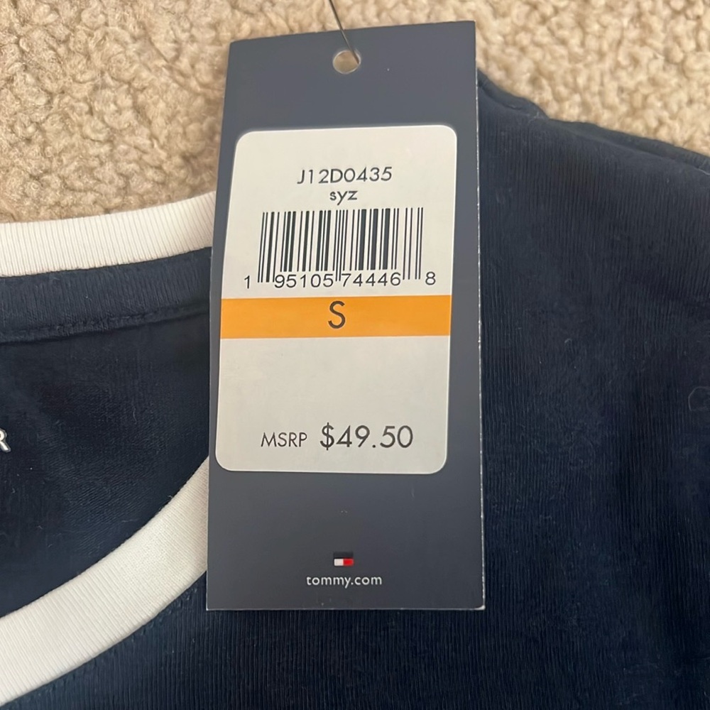 Tommy Hilfiger Flag Logo Dress Dark Blue Shirt Dress Size Small - Picture 10 of 10